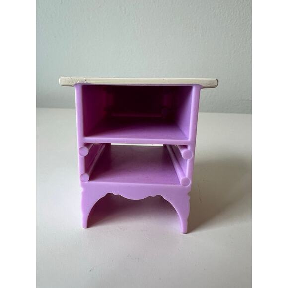 Loving Family Dollhouse Purple Pink White Night Stand Table Replacement Part - Picture 4 of 6